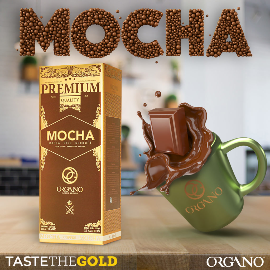 thumbnail image 2 of Organo Gold Cafe Mocha - 100% Certified Organic Gourmet Coffee - 10 Sachets 2 of 6
